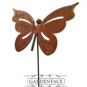  zahradní kovový zápich s patinou - motýl velký
