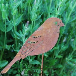 zahradní kovový zápich s patinou - ptáci set 2 ks
