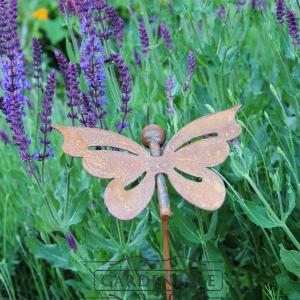  zahradní kovový zápich s patinou - motýl 
