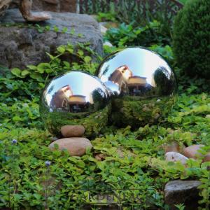 zahradní dekorace nerezová koule 20cm