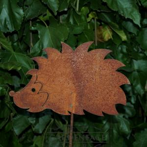  zahradní kovový zápich s patinou - ježek