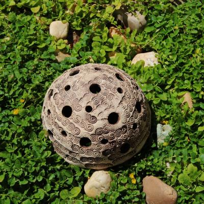 keramická zahradní lucerna "spirály"
